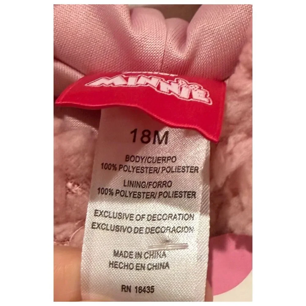 DISNEY JUNIOR Minnie Mouse Pink Sherpa Fleece Hooded Jacket
